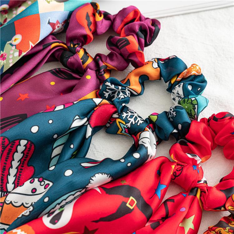 Wholesale of Autumn and Winter Halloween Ribbon Women's Fabric Hair Scrunchies